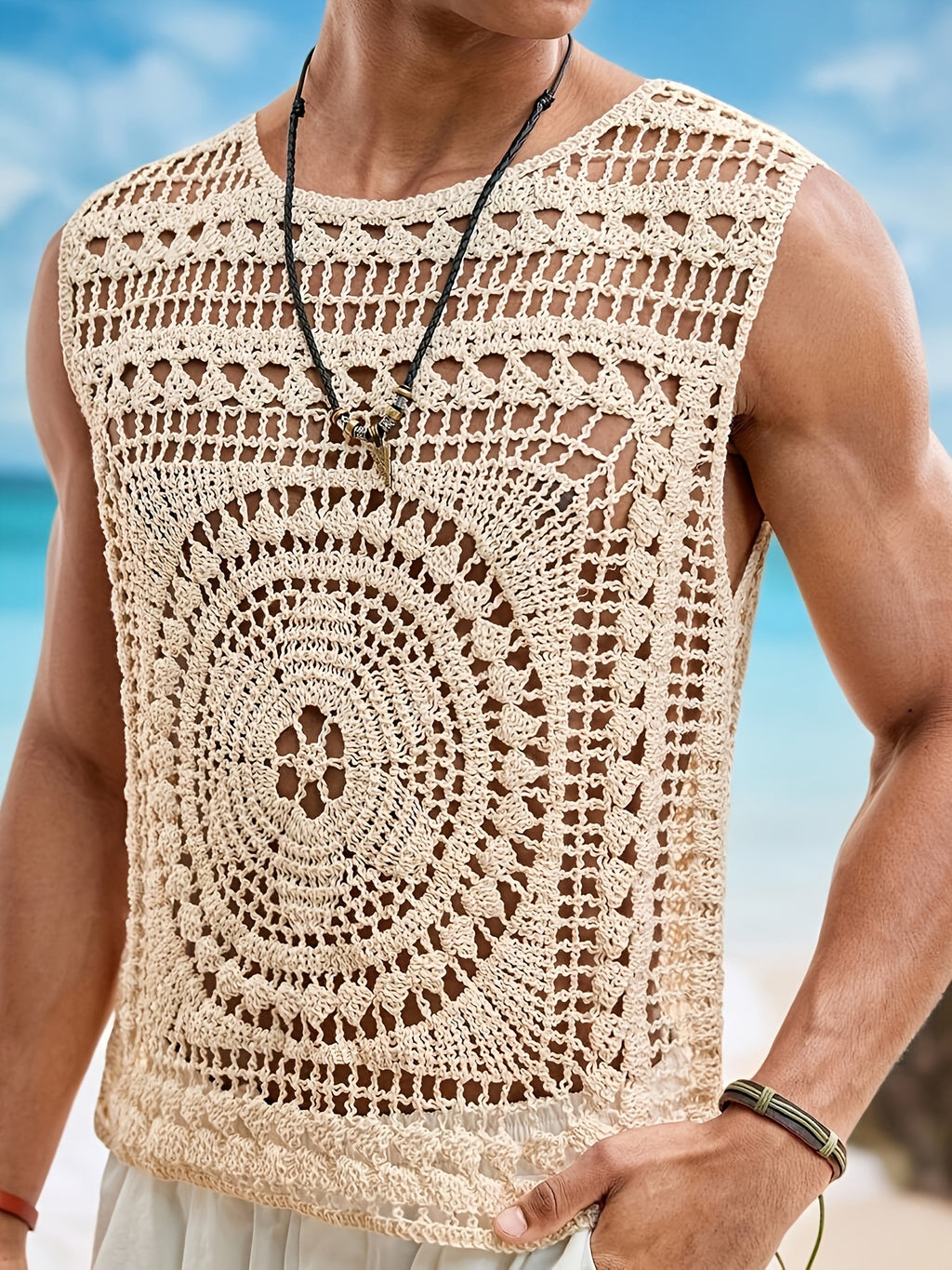 Herren-Pullover mit Rundhalsausschnitt