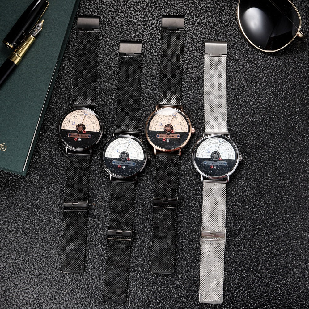 Quarz-Herrenuhr mit Kalender und Milanaise-Armband – Bild 4 | LuxeStyle