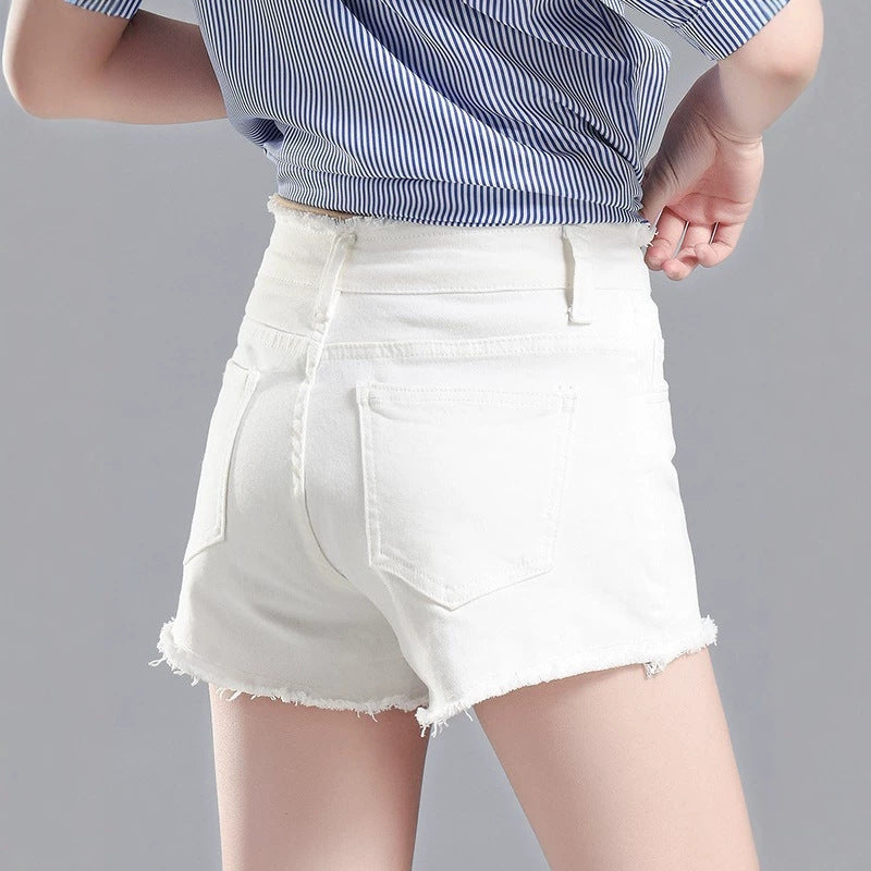 A-Linien Denim Shorts mit Fransen