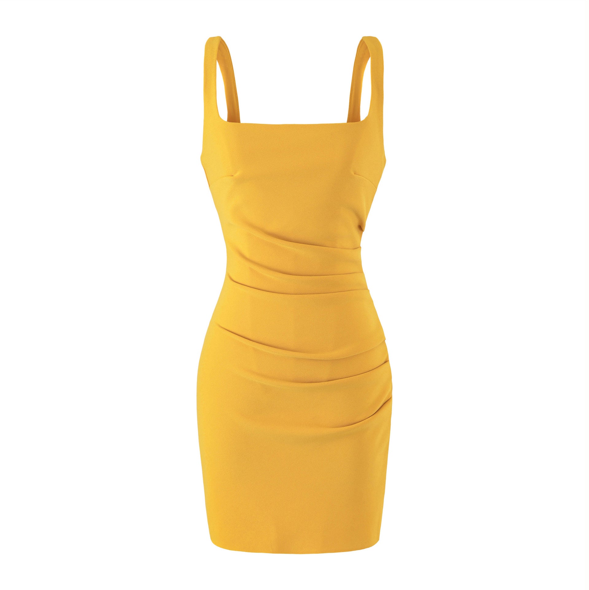 Enges Sommerkleid mit Spaghettiträgern und eckigem Ausschnitt