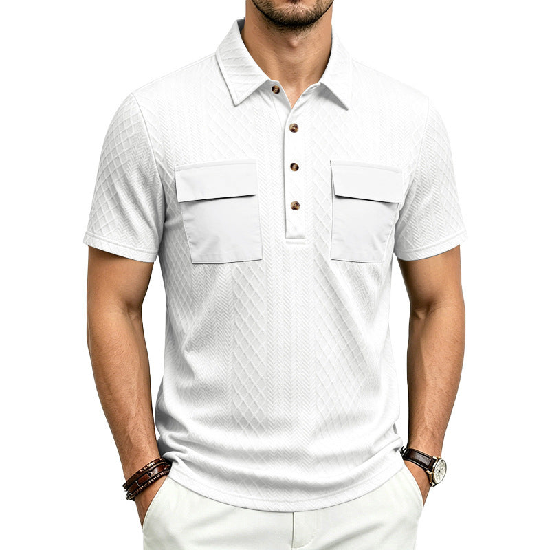 Jacquard Polo-Shirt mit Reverskragen