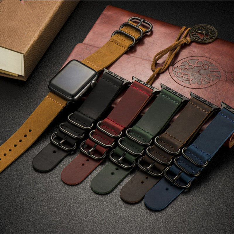 Uhrenarmband aus Nubukleder mit Drei-Ring-Schnalle | LuxeStyle