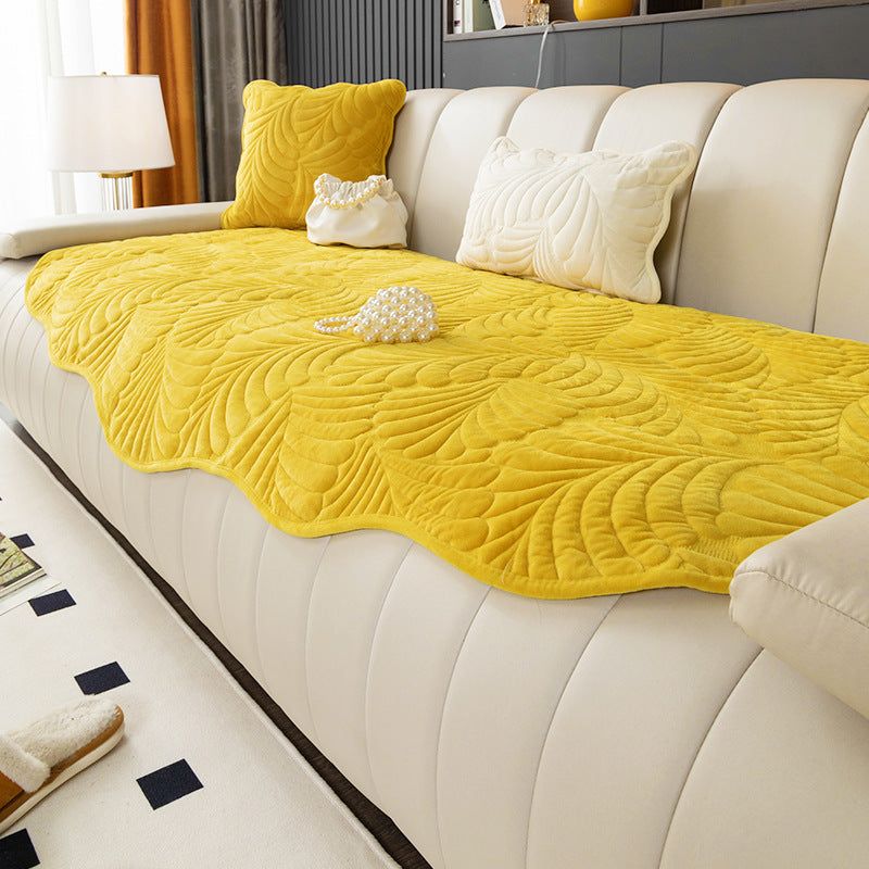 Sofa-Kissen aus Samt mit Bananenblatt-Muster