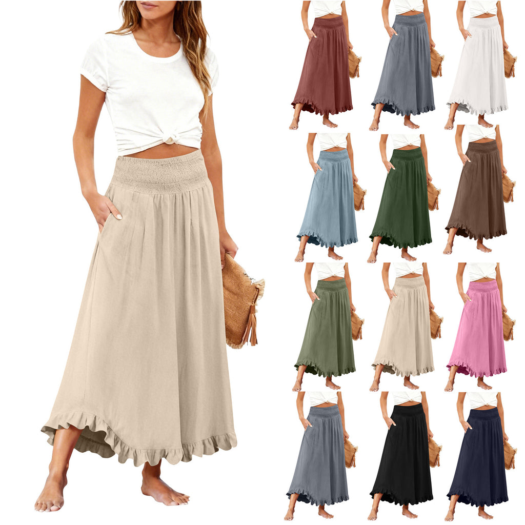 Eleganter Midirock mit Rüschensaum – Ansicht 6