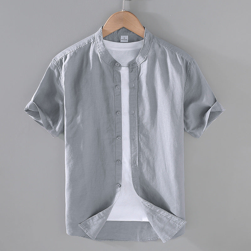 Leinenhemd Kurzarm Slim Fit