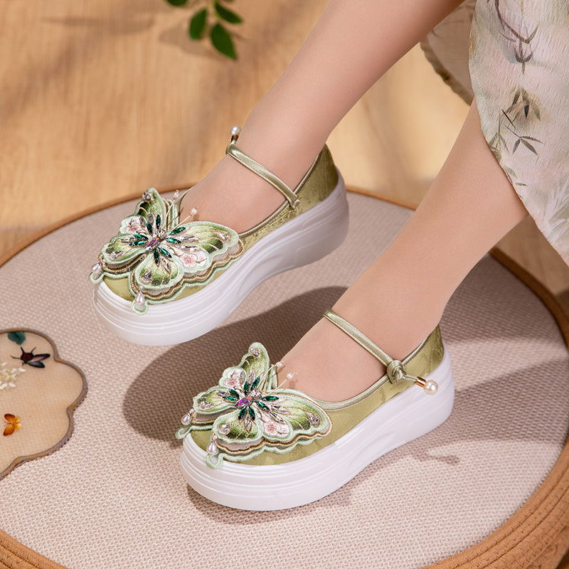 3D Schmetterling Mary Jane Plateau-Schuhe