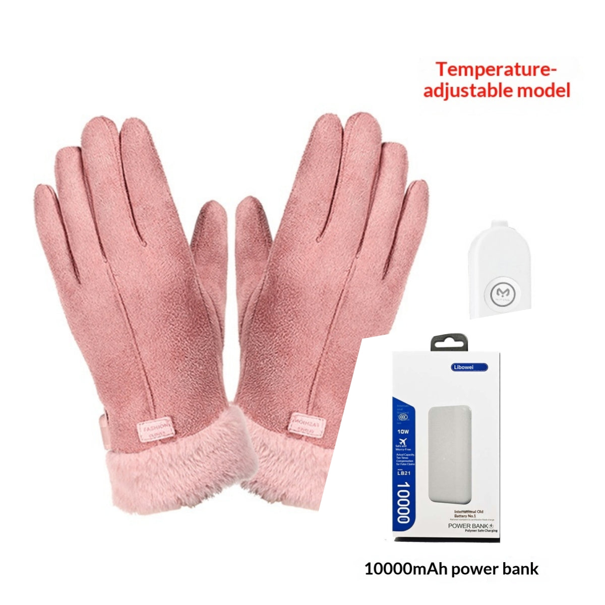 USB-beheizbare, wasserdichte Wildleder-Fingerhandschuhe