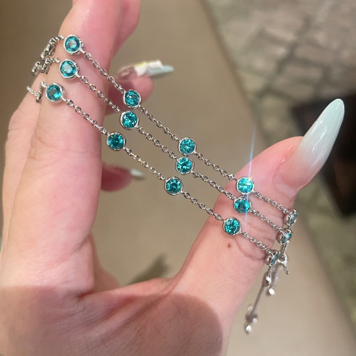 Silberarmband mit Paraíba-Blasen – Bild 4 | LuxeStyle