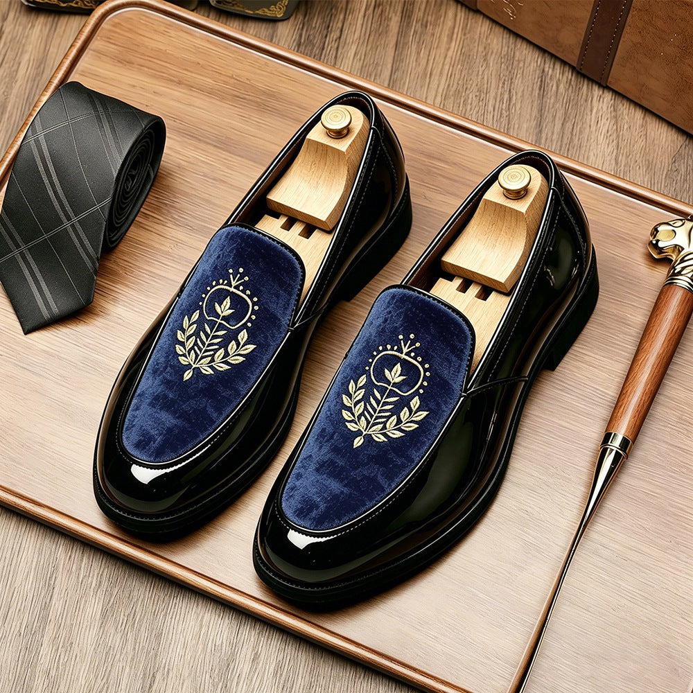 Bestickte Slip-on Herrenschuhe