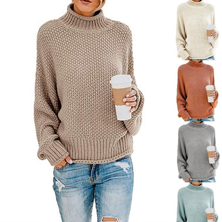 Flügelärmel Pullover Weit Geschnitten