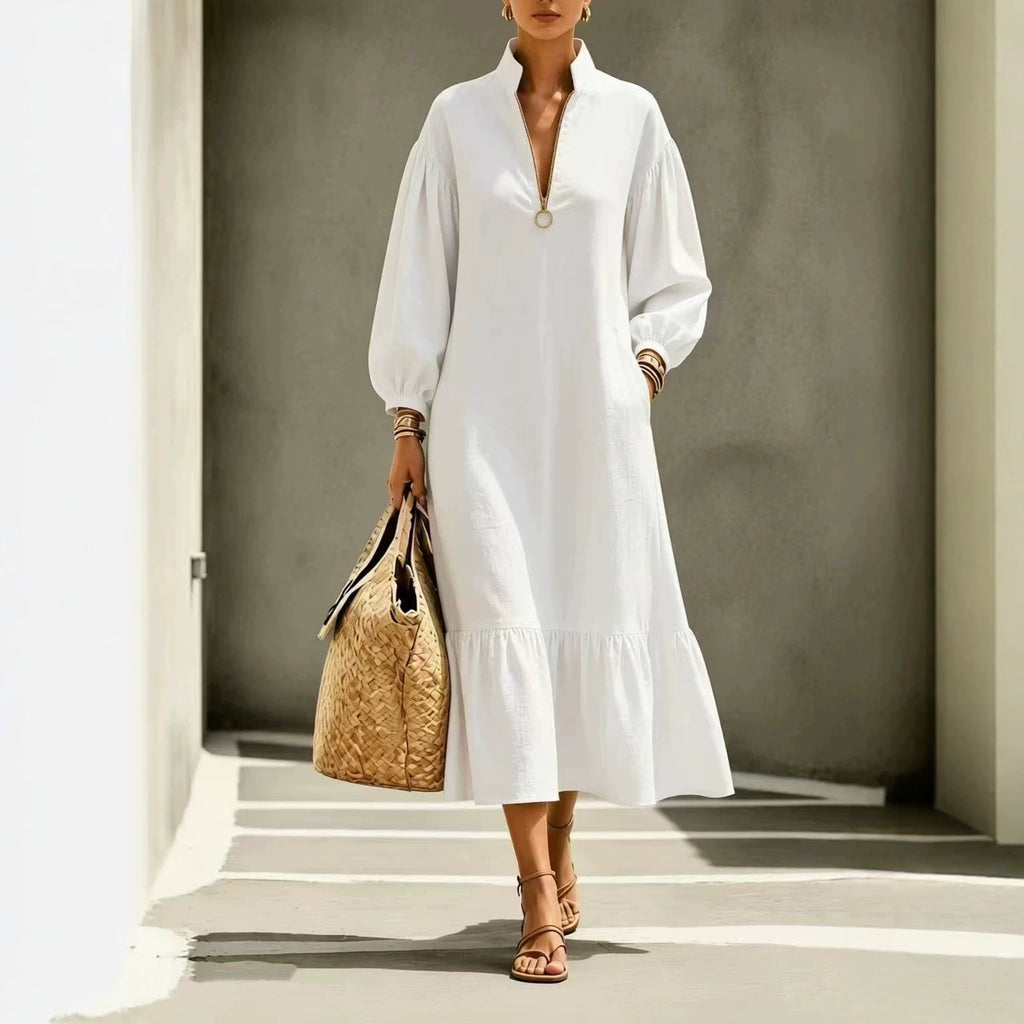 Schlanker Swing-Kleid in Weinrot – Bild 9 | LuxeStyle