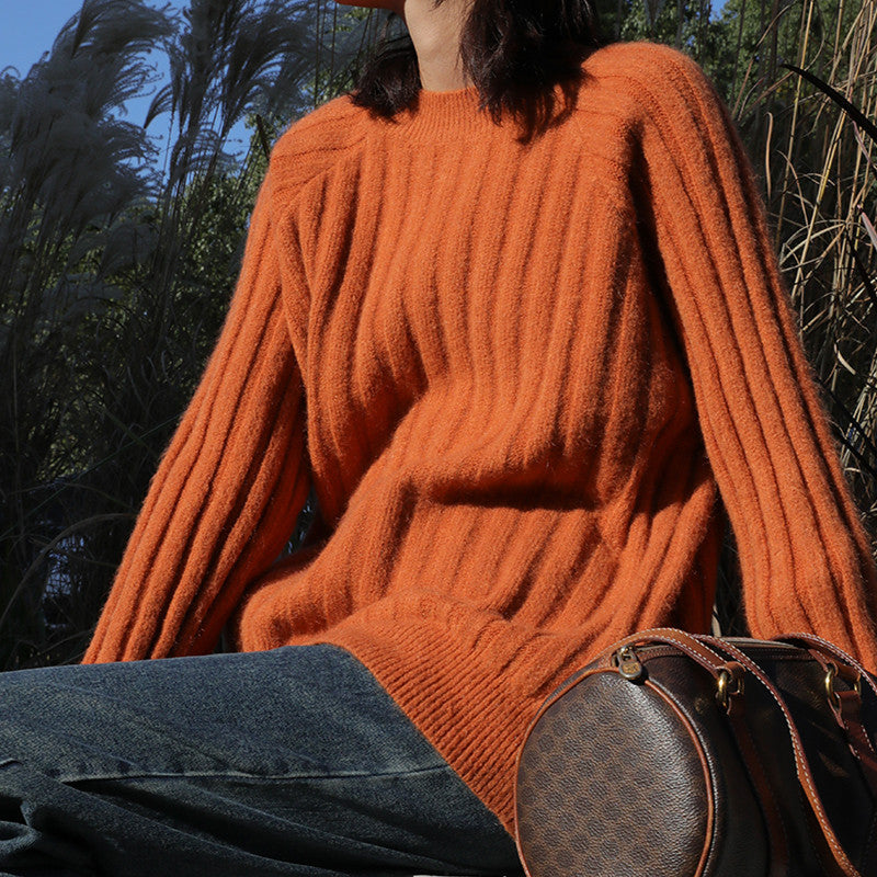 Strickpullover Rundhals Loose-Fit