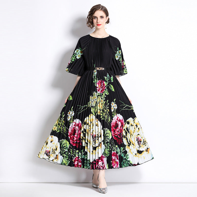 Mid-Sleeve Kleid im Vintage-Stil