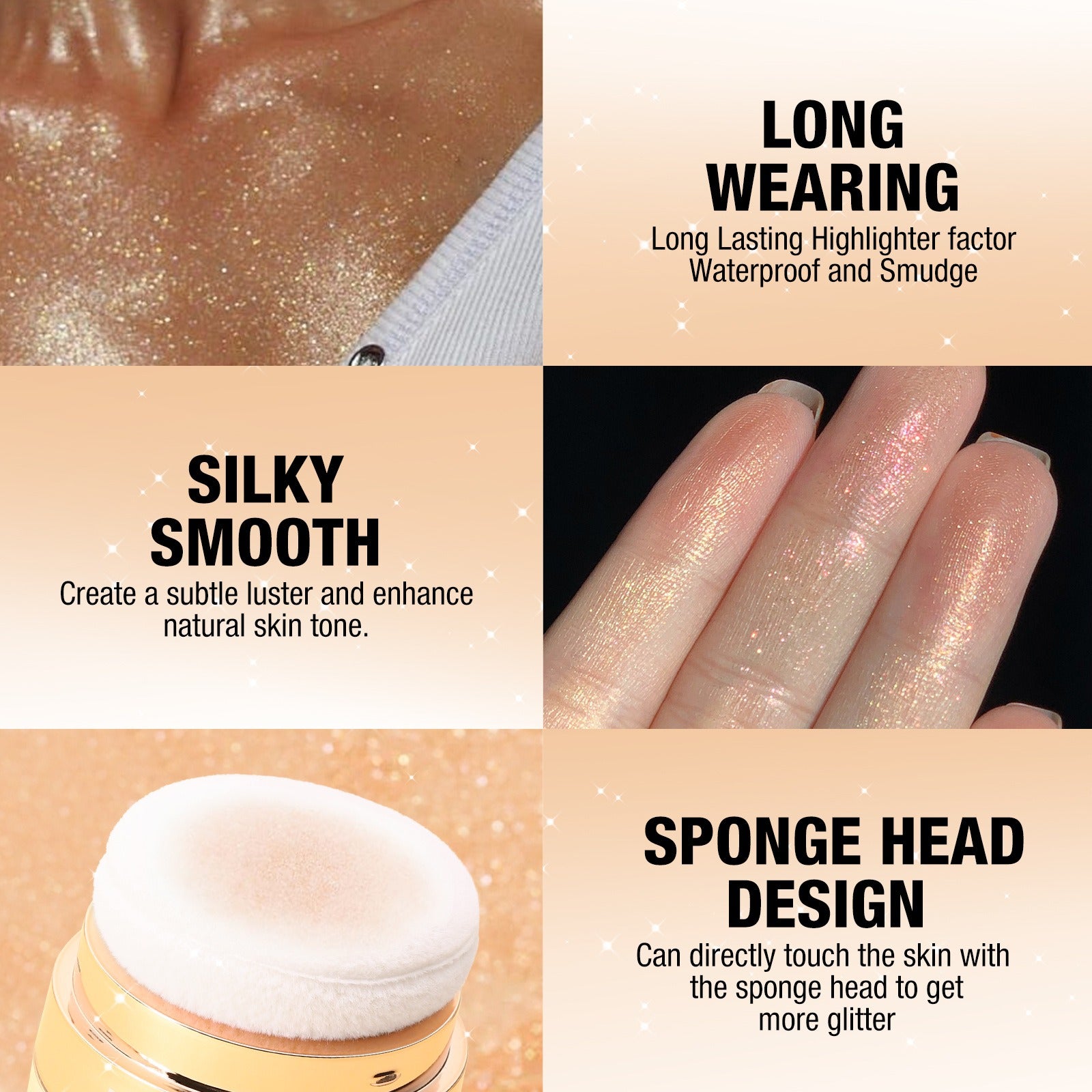 Glitzerndes Highlight Puder für Gesicht & Körper