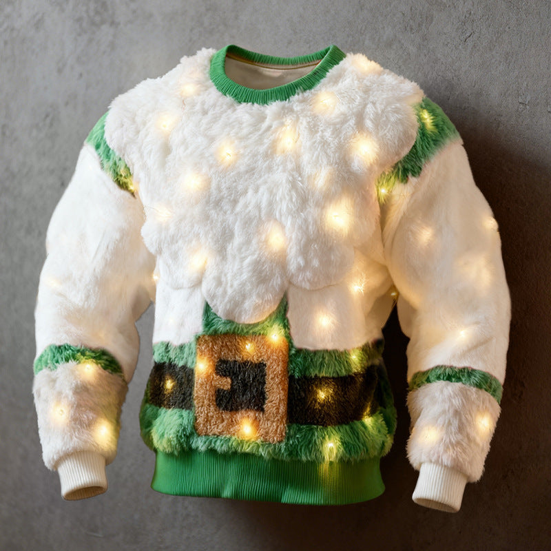 Kapuzen-Sweatshirt aus Flanell mit 3D-Effekt