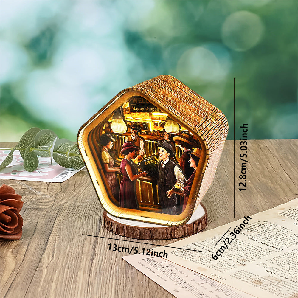 3D Holz geschnitztes Nachtlicht