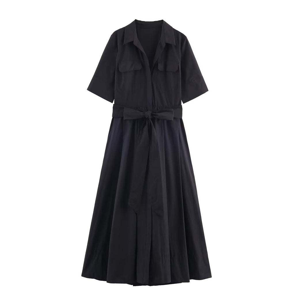 Elegantes Popeline Midi-Kleid für Damen – Bild 4 | LuxeStyle