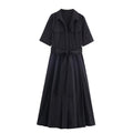 Elegantes Popeline Midi-Kleid für Damen – Bild 8 | LuxeStyle