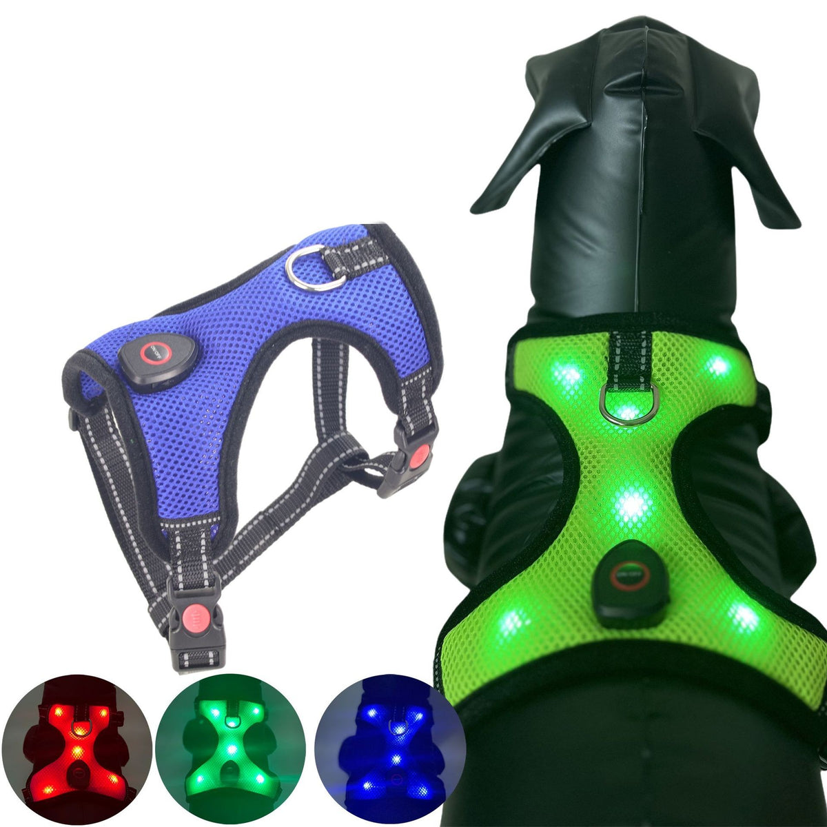 Leuchtendes Haustiergeschirr mit USB-Ladefunktion – Bild 3 | LuxeStyle