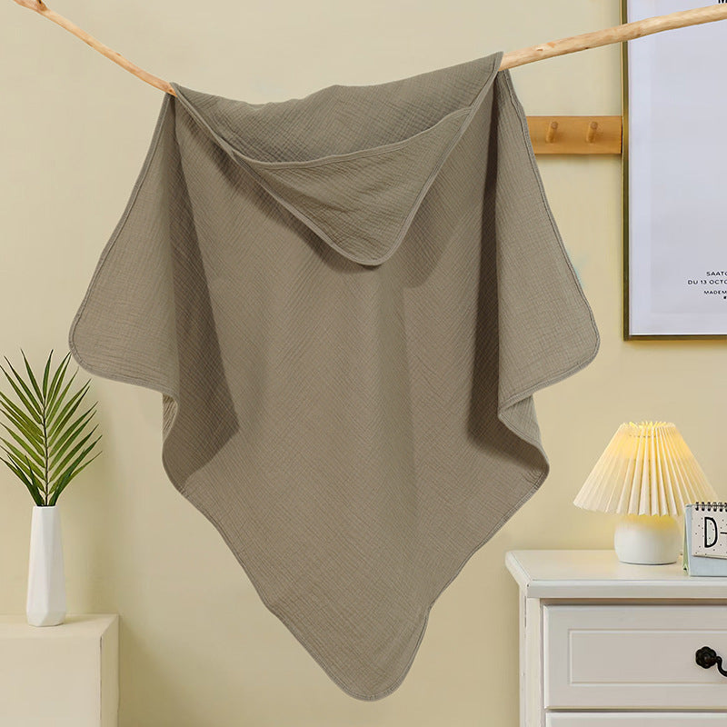 Einfarbiges Baumwoll-Krepp-Tuch für Babys – Bild 3 | LuxeStyle