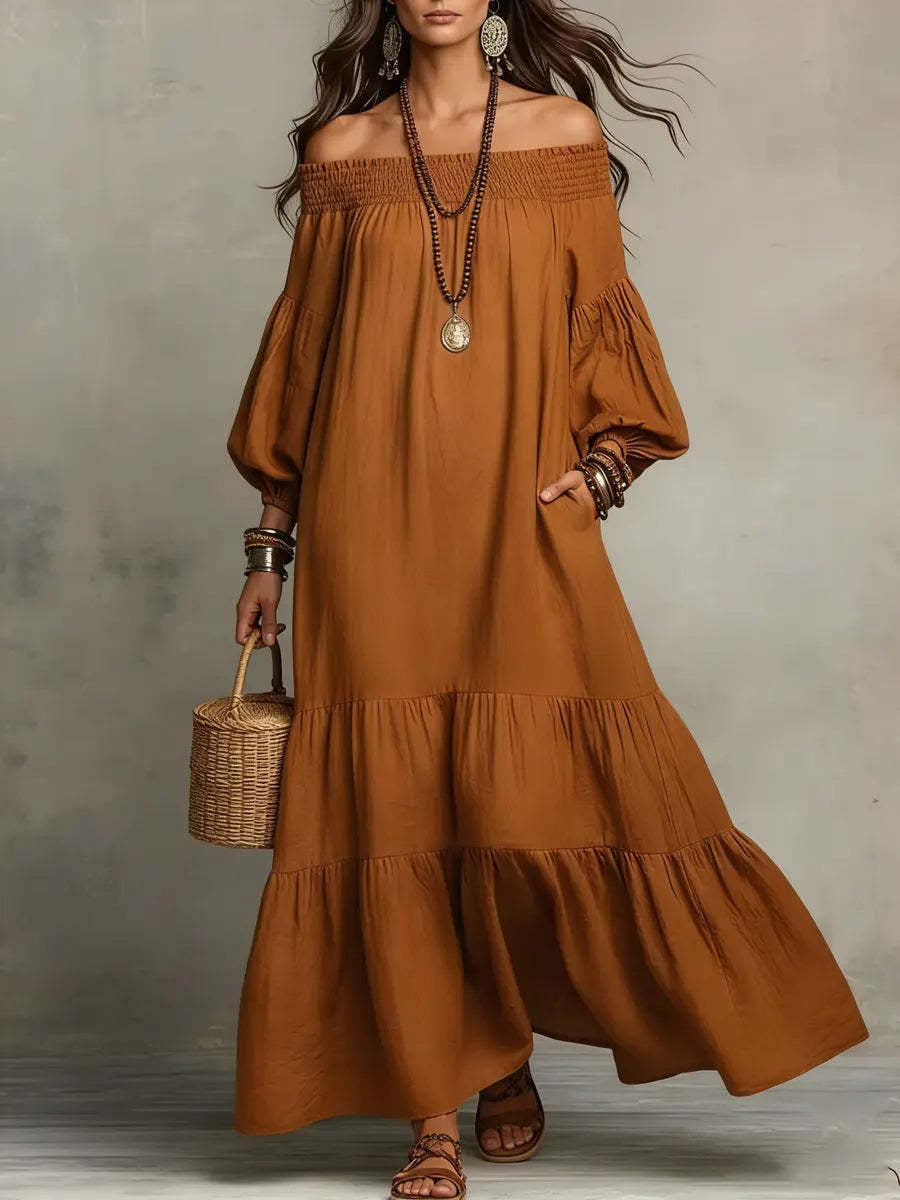 Boho Off-Shoulder Kleid