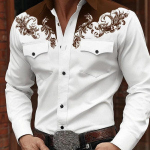 Herren Sommer Hemd Kurzarm Gestreift Floral