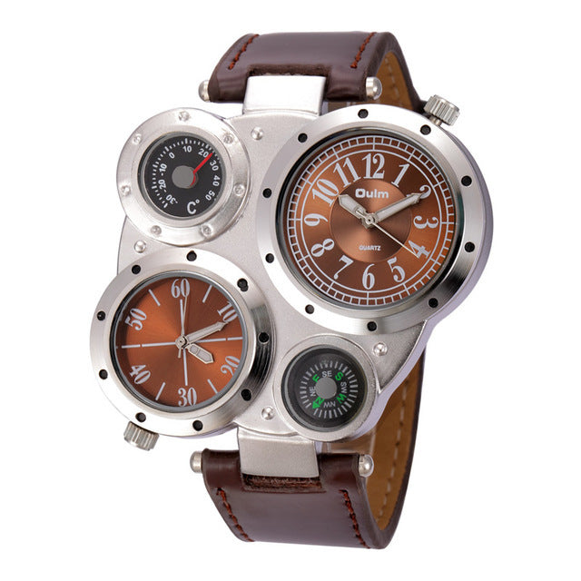 Kompass Quarz-Uhr Zwei Zeitzonen – Bild 4 | LuxeStyle