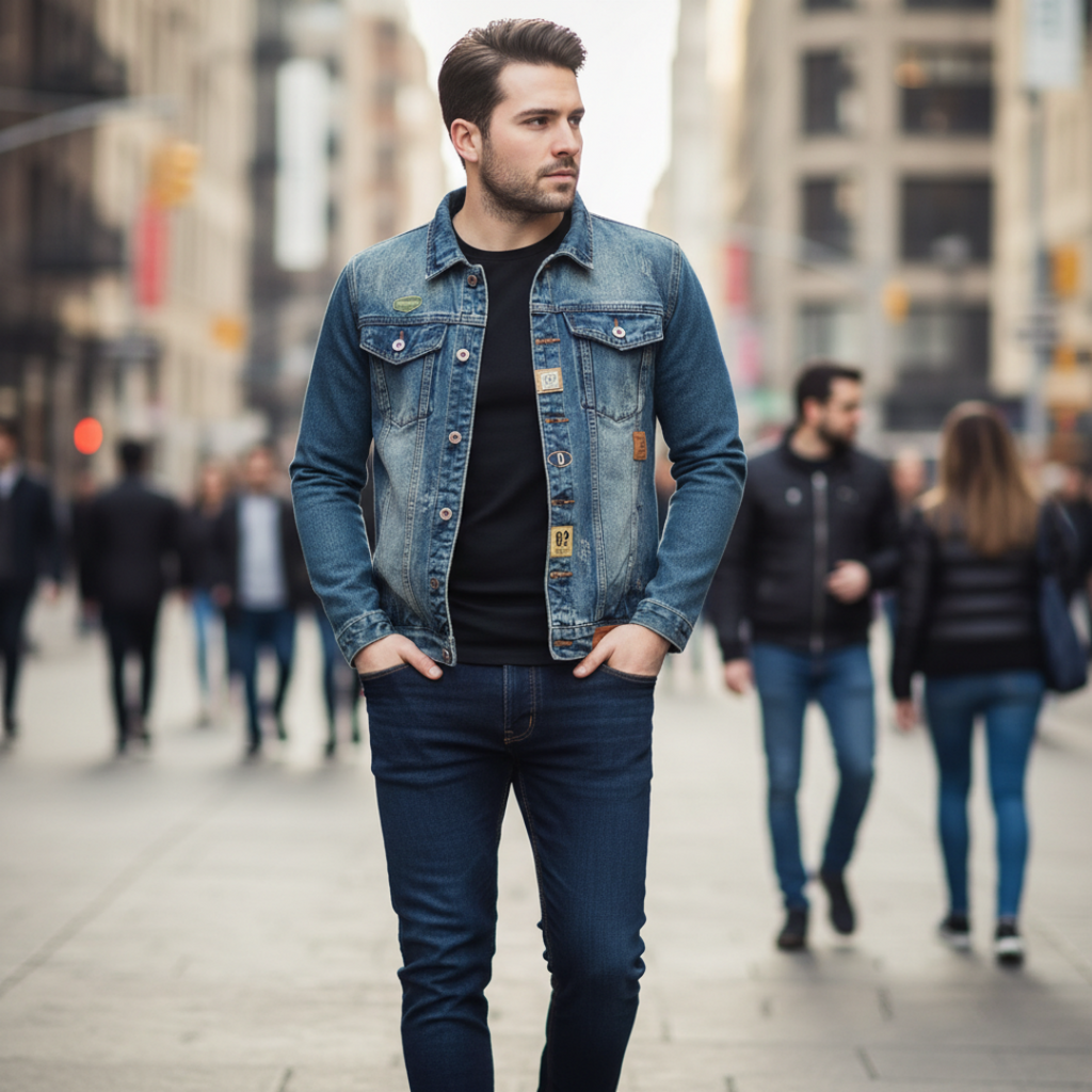Taillierte Jeansjacke für Herren – Y098S