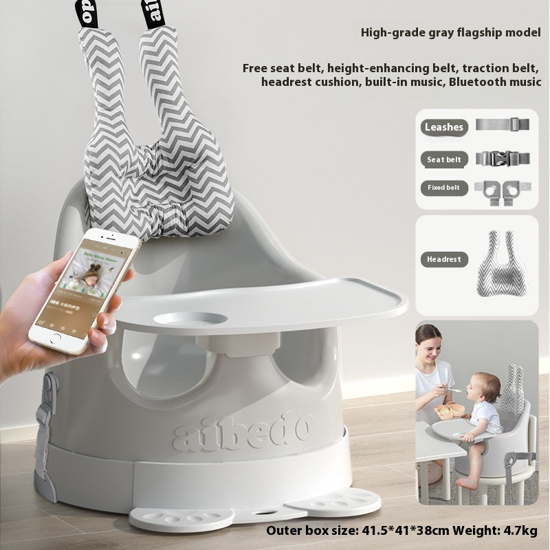 Baby Essstuhl mit Kopfkissen, Rutschbalken und Rollen – Bild 2 | LuxeStyle