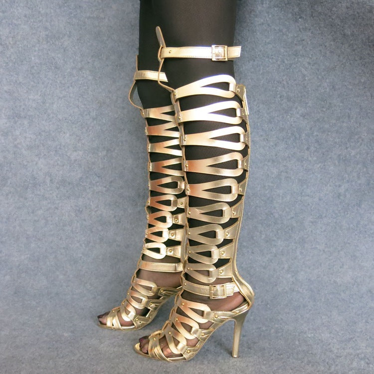 Stilvolle High-Top-Sandalen mit Metallbuckle – Bild 6 | LuxeStyle