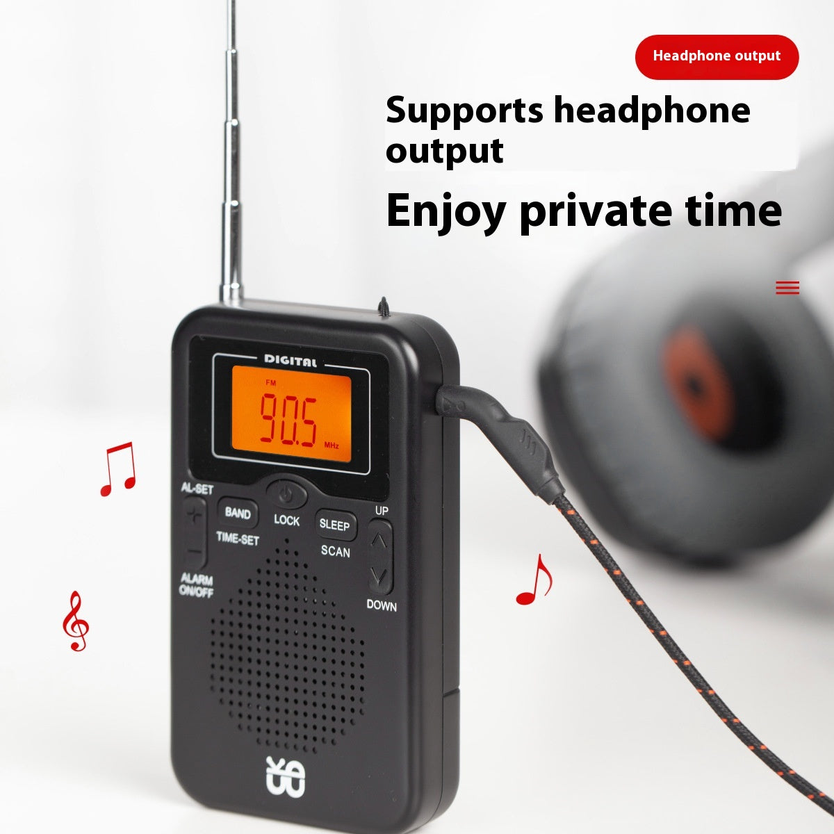 Taschenradio mit Uhr und Stereo-Sound