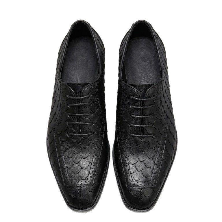 Business-Lederschuhe im Drachenschuppen-Muster