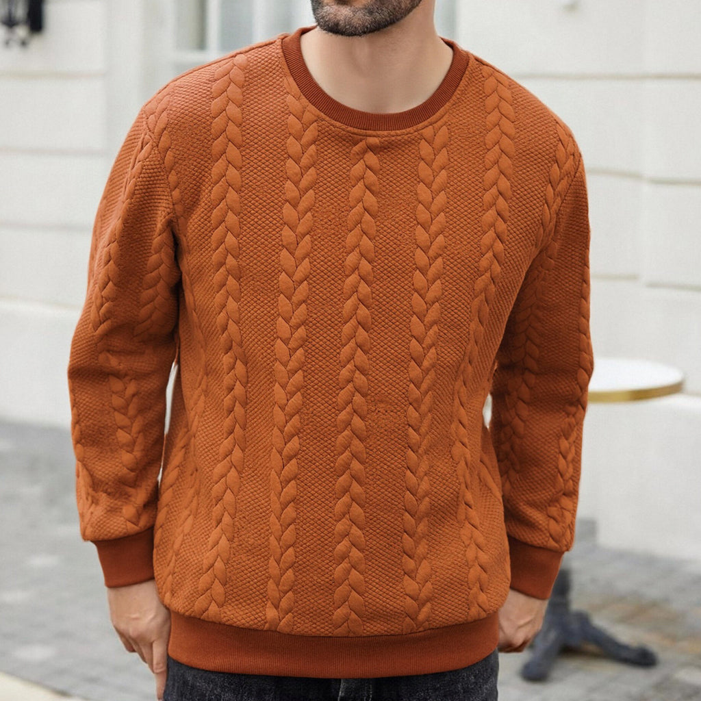 Herren Rundhals-Pullover in Unifarben