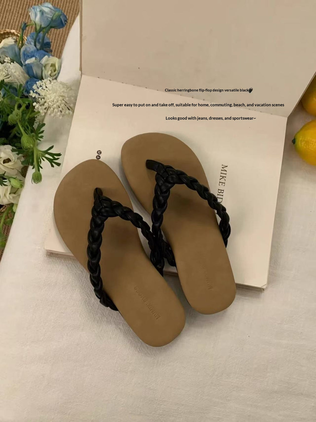 Retro-Flip-Flops mit gewebtem Riemen