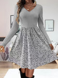 Patchwork-Blumen-Kleid mit V-Ausschnitt – Bild 8 | LuxeStyle
