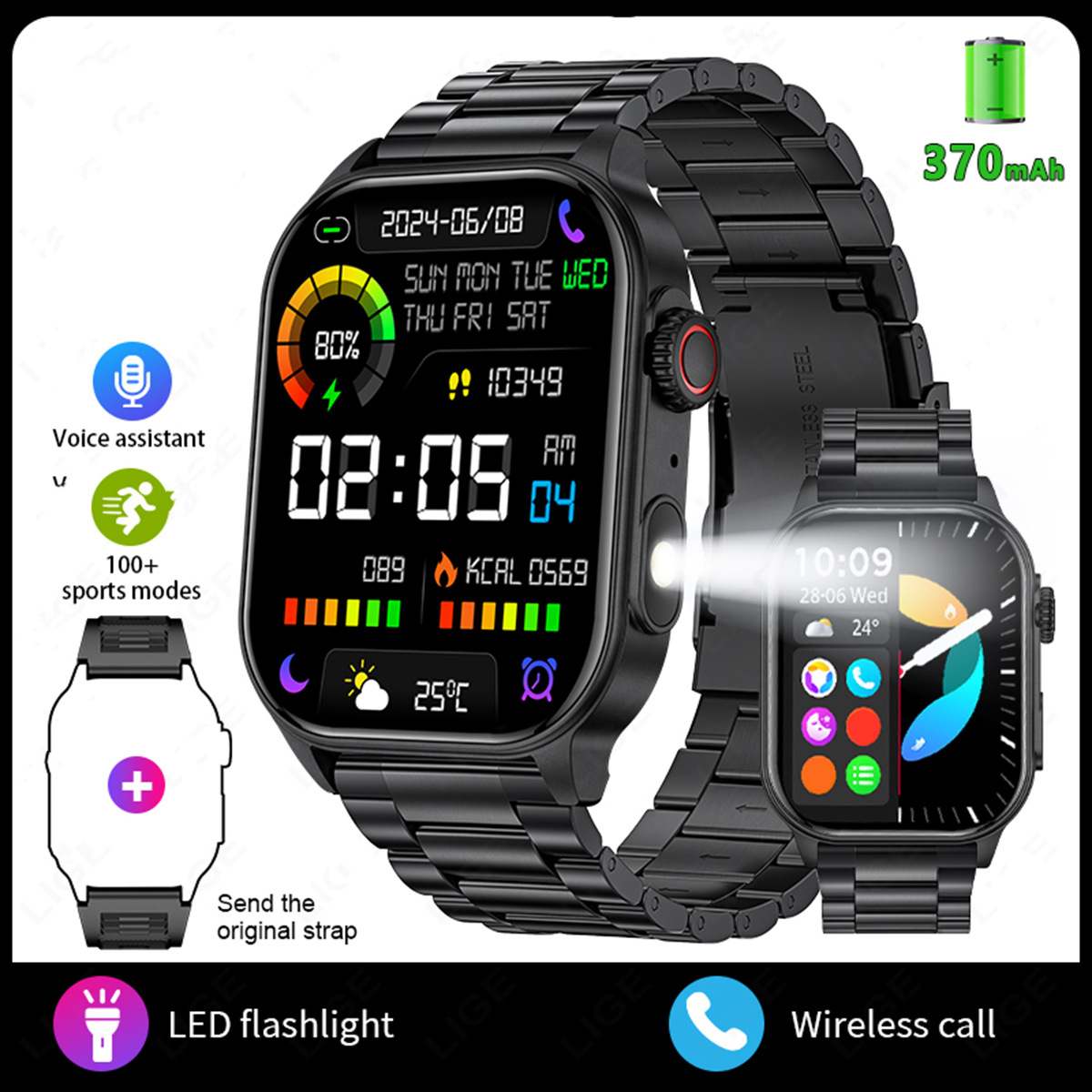 Smartwatch mit Gesundheitsueberwachung