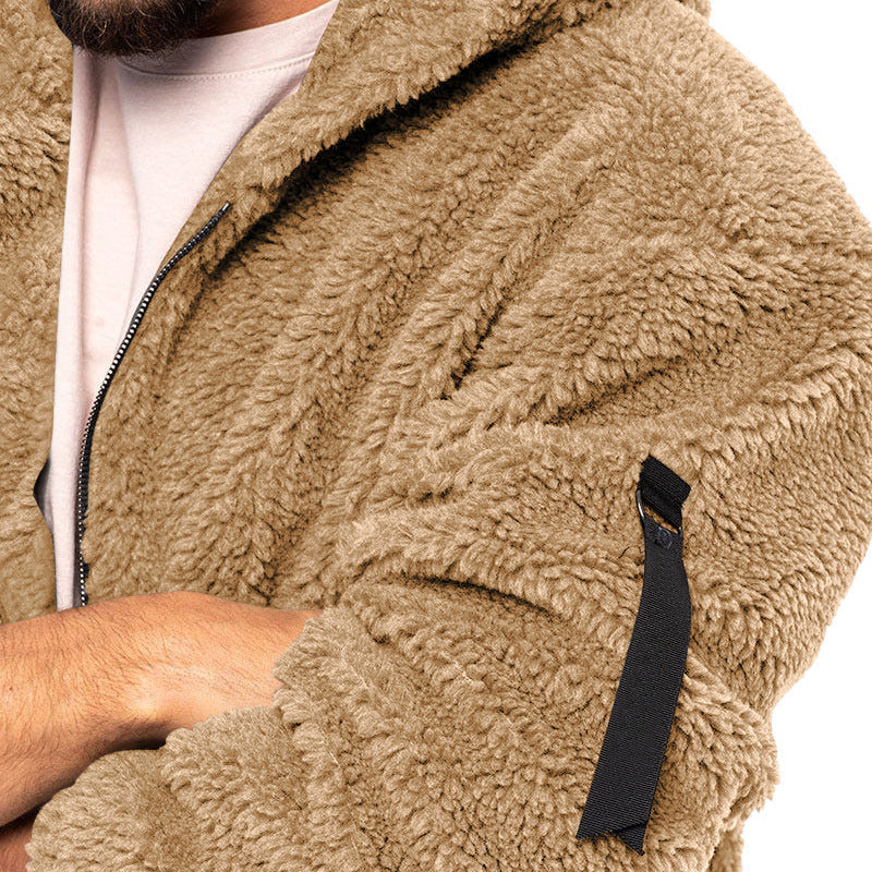 Warme Wende-Fleecejacke mit Kapuze für Herren