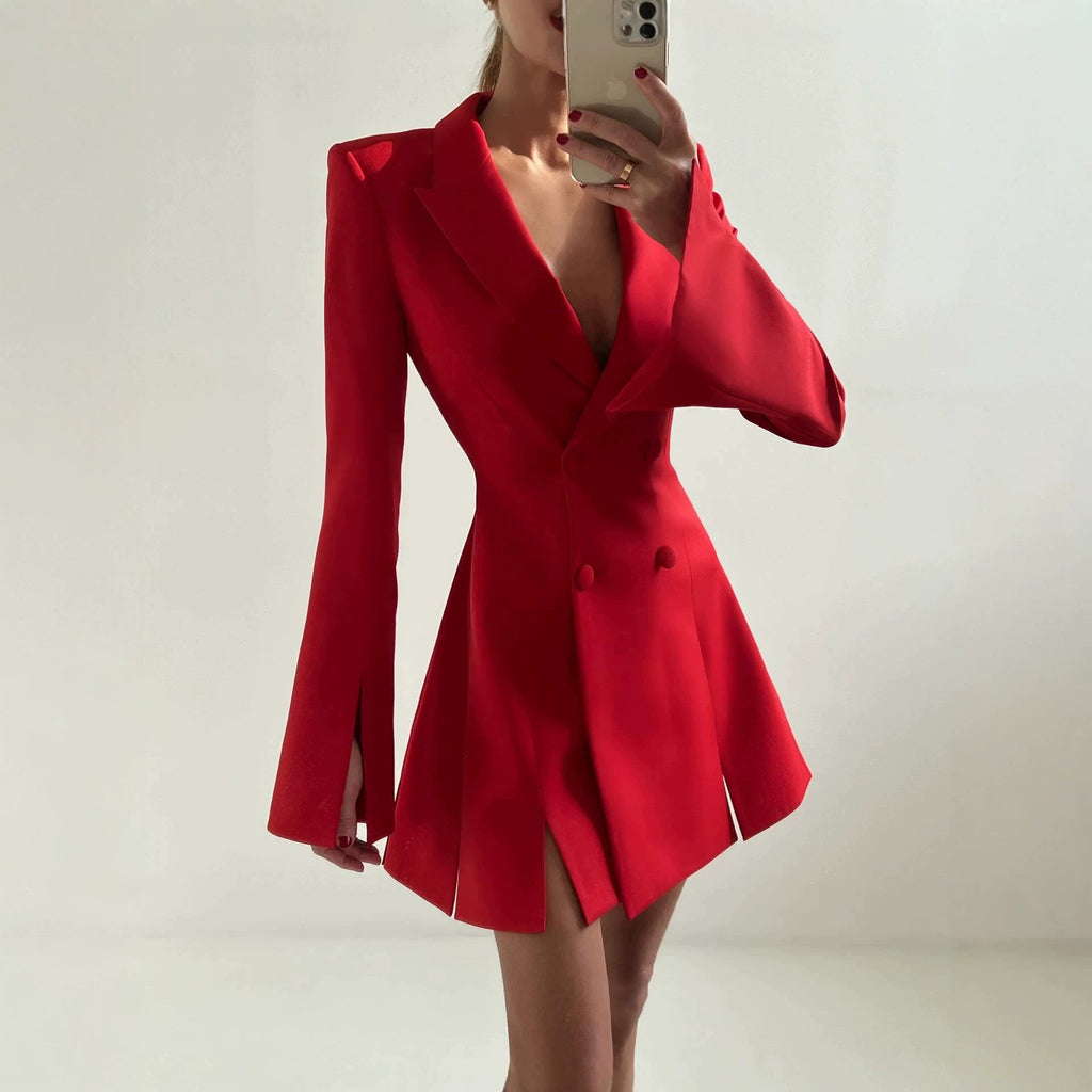 Taillierter Blazer mit doppelreihiger Knopfleiste – Bild 4 | LuxeStyle
