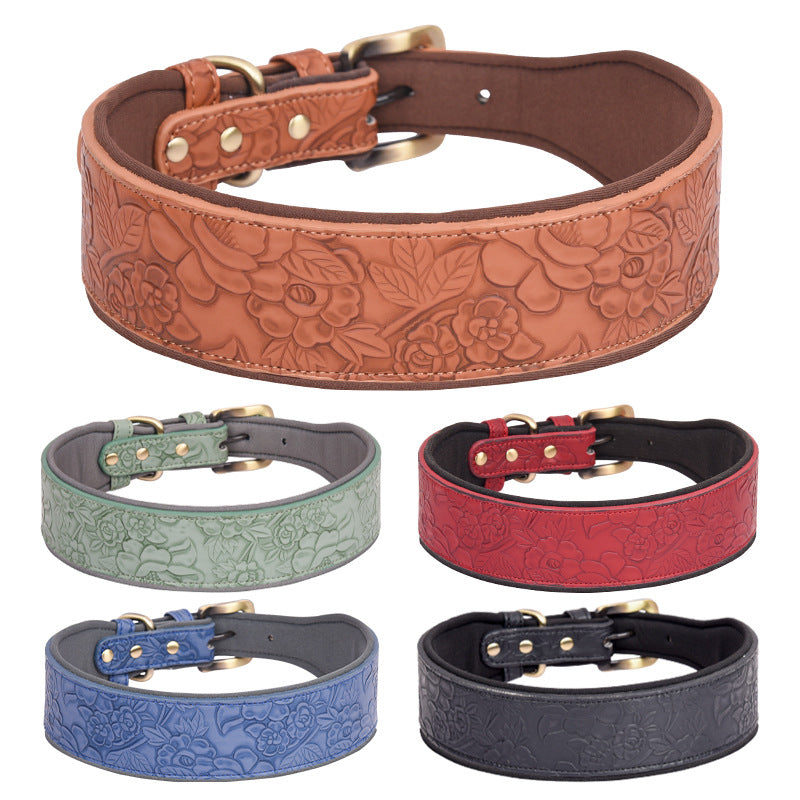 Geprägtes Lederhalsband mit weichem Futter – Bild 2 | LuxeStyle