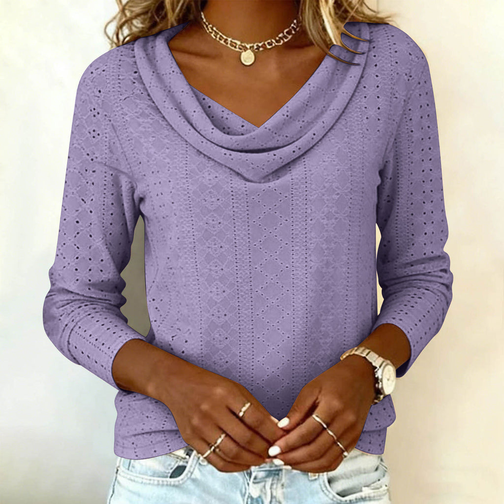 Langarm V-Neck Shirt für Damen