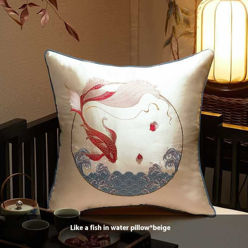 Klassischer Kissenbezug mit chinesischer Stickerei – Bild 9 | LuxeStyle