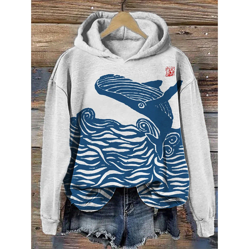 Damen Kapuzenpullover mit Blumenprint
