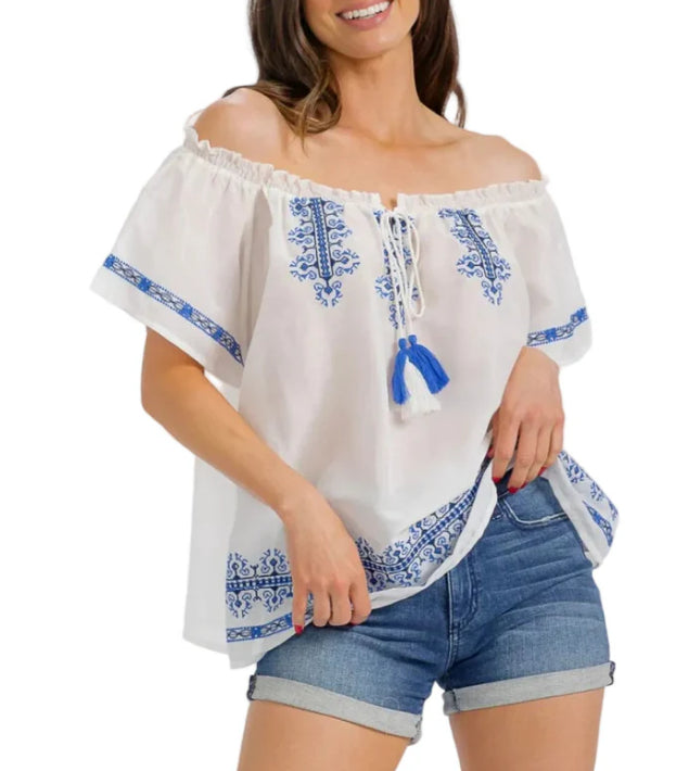 Polyester-Bluse mit 3D-Muster