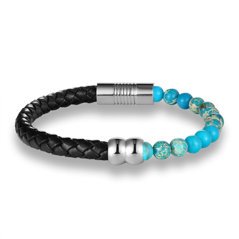 Naturstein-Armband mit Lederband – Bild 8 | LuxeStyle