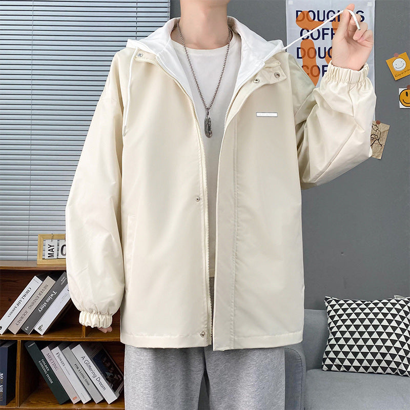 Herren Slim-Fit Kapuzenjacke im koreanischen Stil
