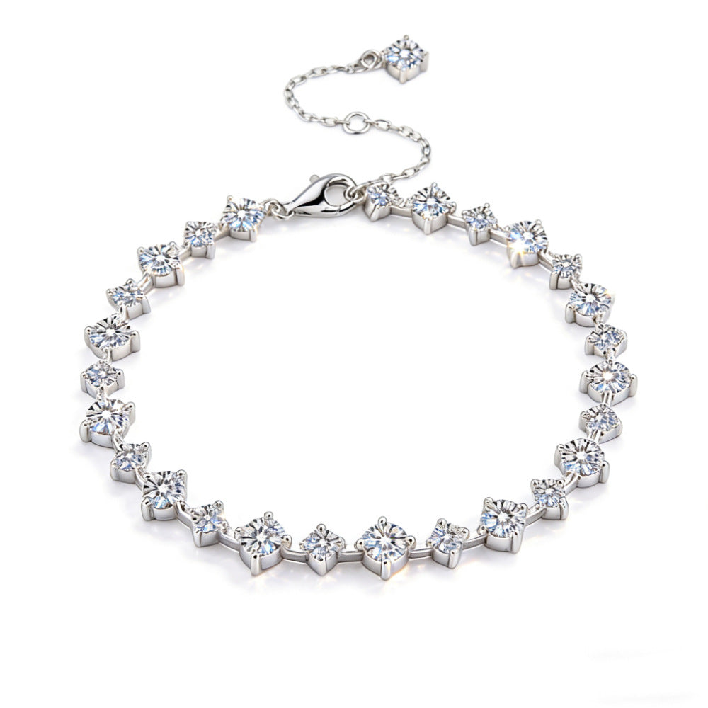 Minimalistisches 925 Silber Moissanit Armband
