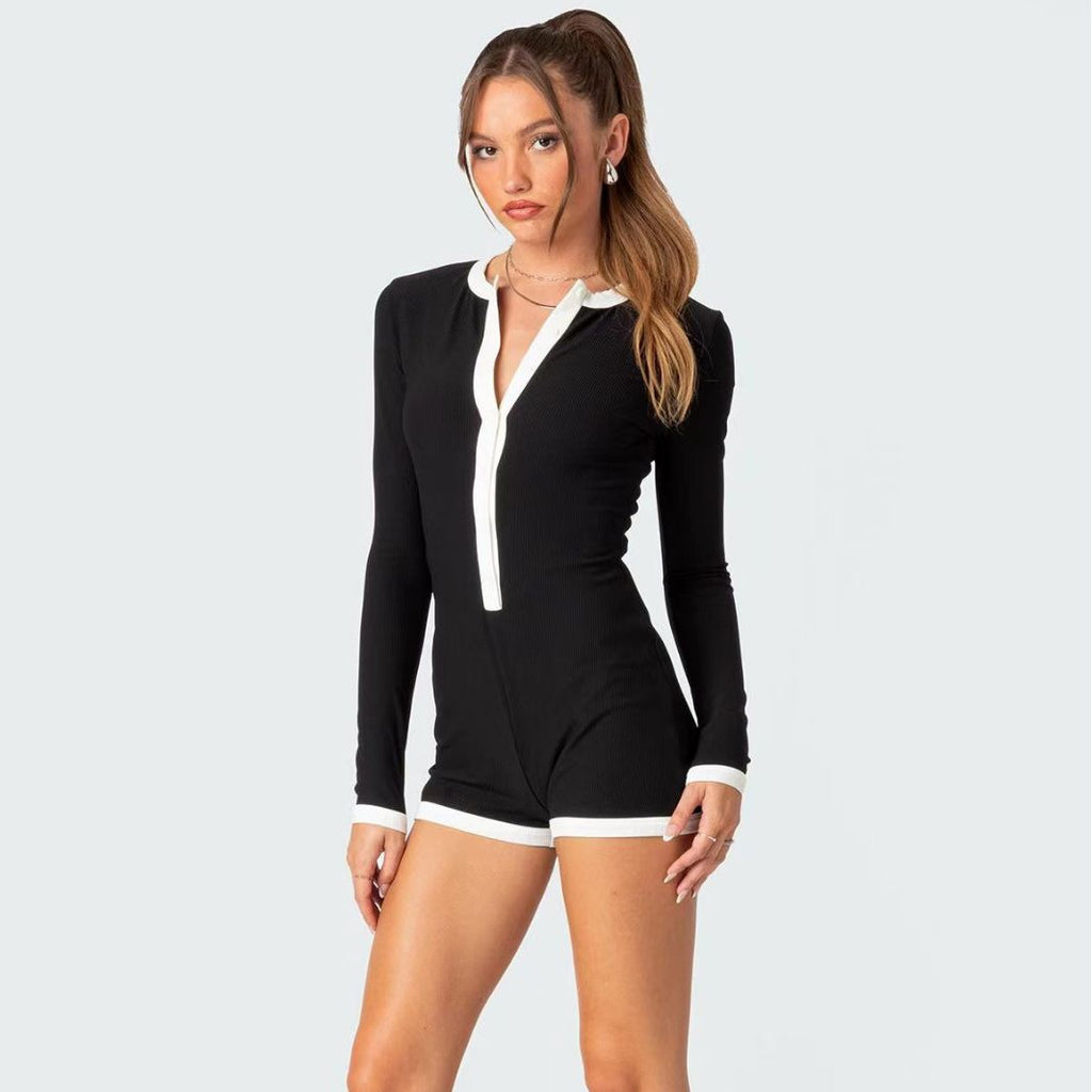 Eleganter Slim Fit Jumpsuit mit langen Ärmeln