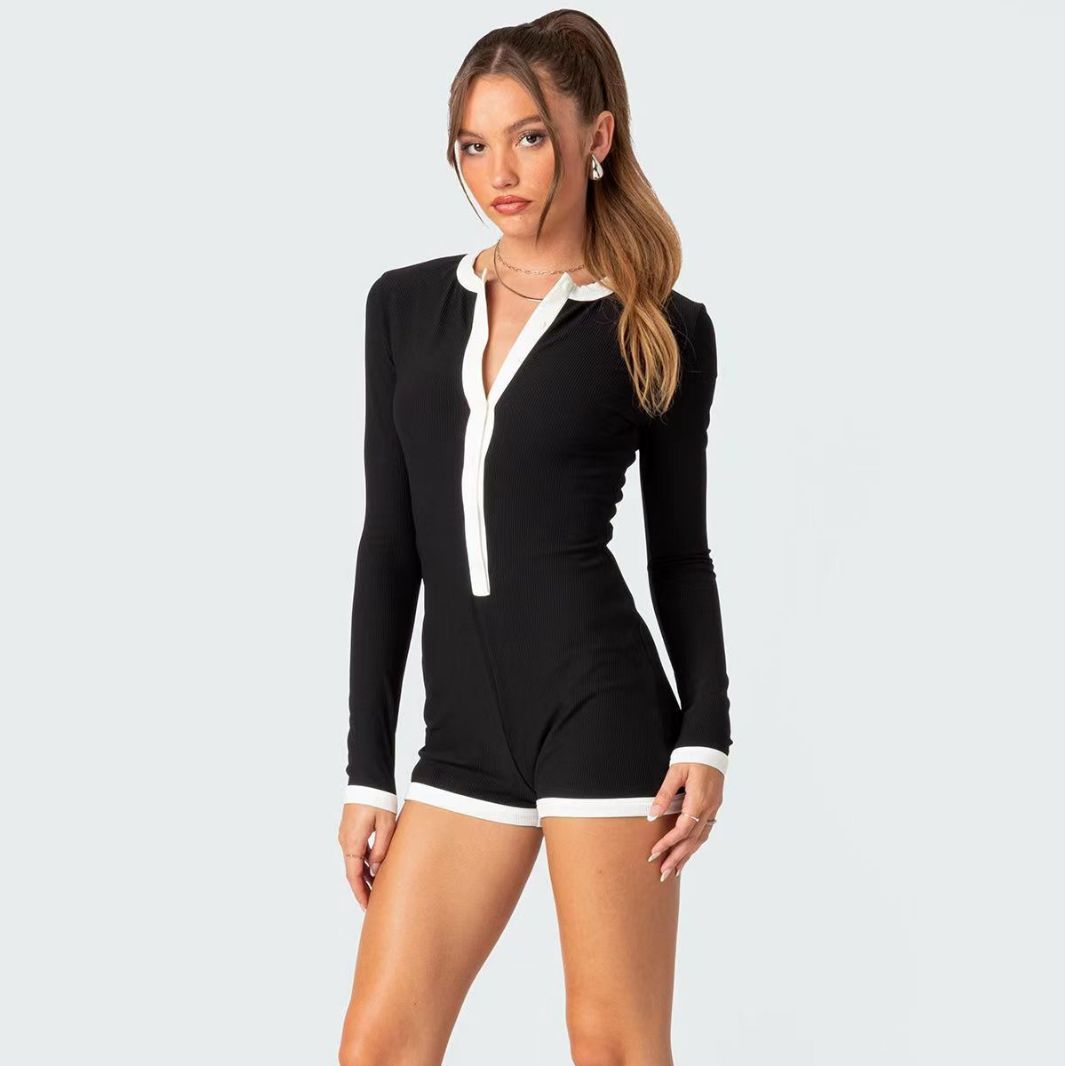 Eleganter Slim Fit Jumpsuit mit langen Ärmeln