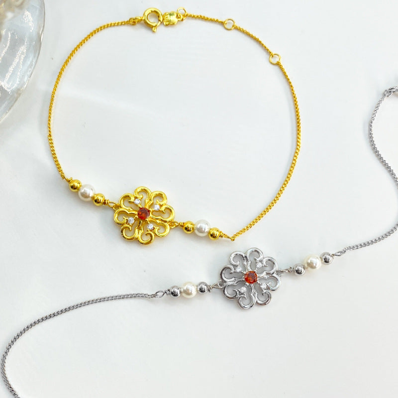 Ruyi-Blumenarmband für Damen aus 925er Silber – Bild 2 | LuxeStyle
