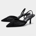 Elegante Mesh-Stiletto-Sandalen mit spitzer Zehe